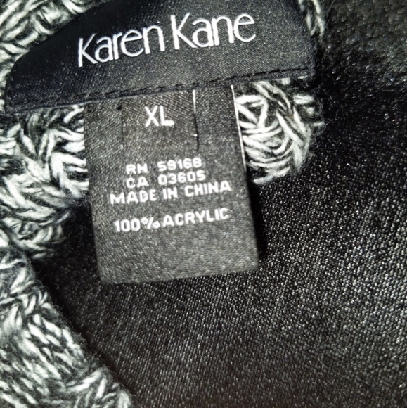 Karen Kane High Low Designed Black & White Tweed Sweater NWT MSRP $118 - Picture 6 of 7